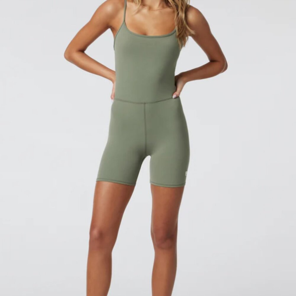 Vuori Olive Green Strappy Romper